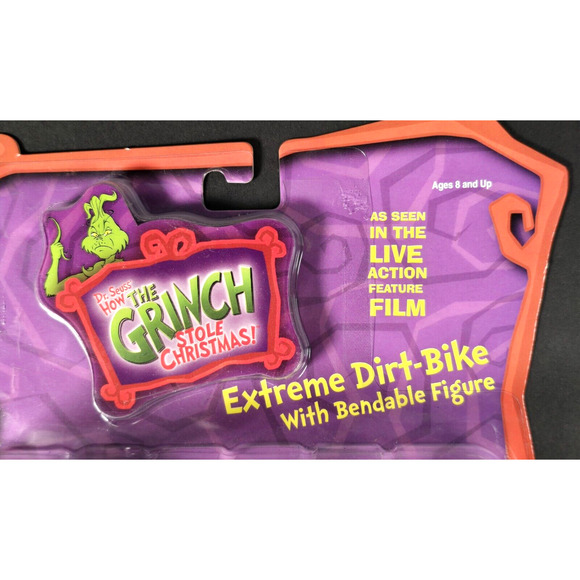 VTG Dr. Seuss How The Grinch Stole Christmas Extreme Dirt Bike Bendable Figure - Picture 2 of 8
